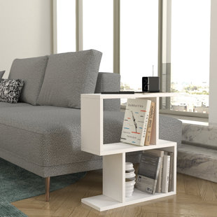 White gloss deals cube side table